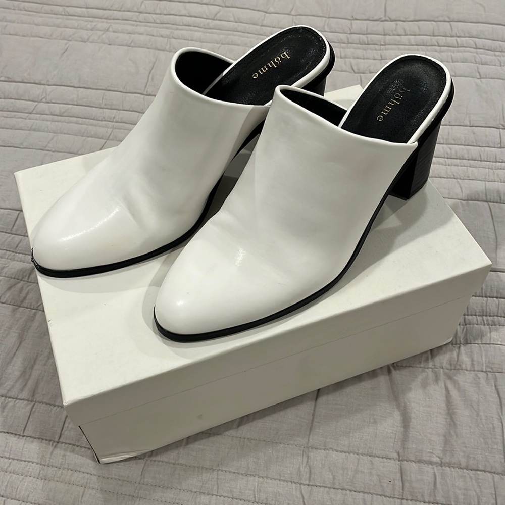 White Women’ Mule/ slip on heel/bootie